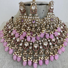 Lavender Antique Kundan Necklace Set/ Bollywood Jewelry/ Indian jewelry/ Pakistani necklace/Punjabi/bridal necklace/Indian wedding