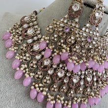 Lavender Antique Kundan Necklace Set/ Bollywood Jewelry/ Indian jewelry/ Pakistani necklace/Punjabi/bridal necklace/Indian wedding