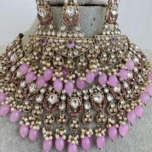 Lavender Antique Kundan Necklace Set/ Bollywood Jewelry/ Indian jewelry/ Pakistani necklace/Punjabi/bridal necklace/Indian wedding