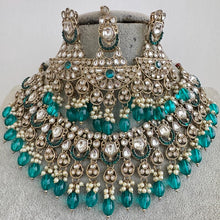 RamaGreen Antique Polki Kundan necklace set/Kundan Necklace/Statement necklace/Indian/Punjabi Necklace/Pakistani Jewelry/Bridal necklace/