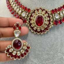 Ruby Victorian Moissanite Polki Kundan Necklace Sabyasachi inspired Necklace, Indian Bridal Jewelry, Bollywood Designer Necklace, Pakistani