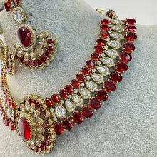 Ruby Victorian Moissanite Polki Kundan Necklace Sabyasachi inspired Necklace, Indian Bridal Jewelry, Bollywood Designer Necklace, Pakistani