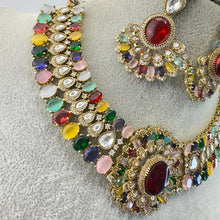 Navratan Victorian Moissanite Polki Kundan Necklace Sabyasachi Necklace, Indian Bridal Jewelry, Bollywood Designer Necklace, Pakistani
