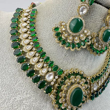 Green Victorian Moissanite Polki Kundan Necklace, Sabyasachi Necklace, Indian Bridal Jewelry, Bollywood Designer Necklace,Pakistani