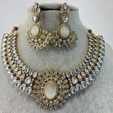 White Victorian Moissanite Polki Kundan Necklace, Sabyasachi Necklace, Indian Bridal Jewelry, Bollywood Designer Necklace,Pakistani