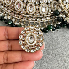 Green Kundan Necklace Set, Pearl Kundan necklace , Bollywood Jewelry, Indian Pakistani jewelry for wedding