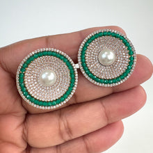 Rose Gold CZ American Diamond Stud earrings/Indian Jewelry/Pakistani Jewelry/Bollywood Jewelry/CZ earrings/AD earrings/Gift for her