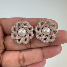 Rose Gold CZ American Diamond Stud earrings/Indian Jewelry/Pakistani Jewelry/Bollywood Jewelry/CZ earrings/AD earrings/Gift for her