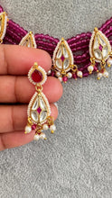 Ruby Gold Pacchi Kundan Necklace, Indian Jewelry, indian wedding necklace, bridal jewelry, Punjabi Pakistani south Indian necklace