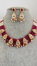 Ruby Gold Pacchi Kundan Necklace, Indian Jewelry, indian wedding necklace, bridal jewelry, Punjabi Pakistani south Indian necklace