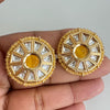 Moissanite Kundan Stud Earrings/ Indian Studs/ Green, Rani, Maroon Studs/ Indian Earrings/ Indian Jewelry/ Polki Studs/ Jadao Kundan/ Sabyas