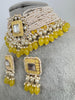 Yellow Meenakari Pearl Kundan Choker Necklace/Traditional Ethnic Jewelry/Kundan Jewelry Set/Indian Pakistani wedding Jewelry