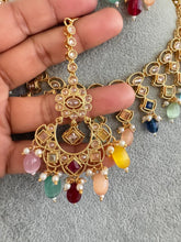 Navratan Gold Polki Kundan Necklace set/Statement Necklace Set/Indian Jewelry/Pakistani Jewelry set/Wedding necklace/Bridal necklace/Indian