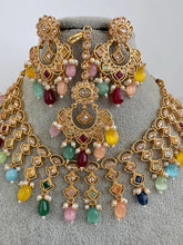 Navratan Gold Polki Kundan Necklace set/Statement Necklace Set/Indian Jewelry/Pakistani Jewelry set/Wedding necklace/Bridal necklace/Indian