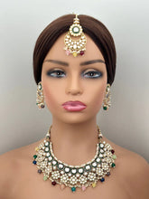 Multi Kundan Necklace Set, Pearl Kundan Choker, Bollywood Jewelry, Indian Pakistani jewelry for wedding