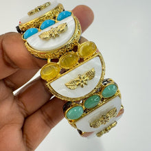Victorian Sabyasachi inspired Mop Stones Single Bracelet Kada Openable Bangle, Statement Kada,Indian Wedding/Pakistani, Fit to 2.4 and 2.6