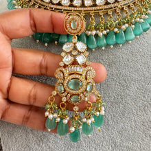 Mint Moissanite Polki Kundan Necklace/Sabyasachi Designer Necklace/Indian Celebrity/Indian Pakistani Wedding Jewelry, Semi Precious