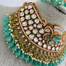 Mint Moissanite Polki Kundan Necklace/Sabyasachi Designer Necklace/Indian Celebrity/Indian Pakistani Wedding Jewelry, Semi Precious