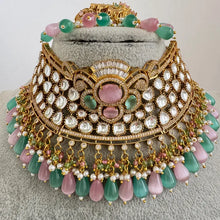 Mintpink Moissanite Polki Kundan Necklace/Sabyasachi Designer Necklace/Indian Celebrity/Indian Pakistani Wedding Jewelry, Semi Precious