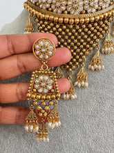 White Gold Polki Necklace, Indian Jewelry, indian wedding necklace, bridal jewelry, Punjabi Pakistani south Indian necklace