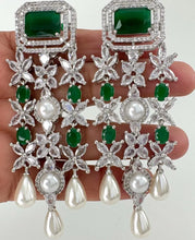 Neeru Bajwa inspired American Diamond earrings, CZ diamond earrings, AD earrings, Statement earrings, Indian Pakistani jewelry, Gifts for he