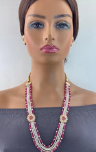 Ruby Kundan long necklace/Indian jewelry/Kundan rani haar/Mala necklace set/Indian Wedding/Bridal Necklace/Punjabi Jewelry/Pakistani Jewelry