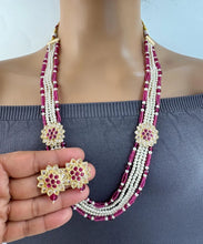 Ruby Kundan long necklace/Indian jewelry/Kundan rani haar/Mala necklace set/Indian Wedding/Bridal Necklace/Punjabi Jewelry/Pakistani Jewelry