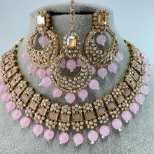 Pink Shadow Stone Kundan Necklace Set/ Bollywood Jewelry/ Indian jewelry/ Pakistani necklace/Punjabi/bridal necklace/Indian wedding