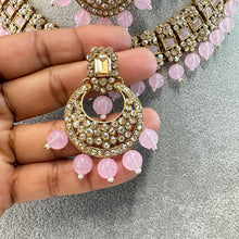 Pink Shadow Stone Kundan Necklace Set/ Bollywood Jewelry/ Indian jewelry/ Pakistani necklace/Punjabi/bridal necklace/Indian wedding