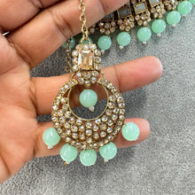 Mint Shadow Stone Kundan Necklace Set/ Bollywood Jewelry/ Indian jewelry/ Pakistani necklace/Punjabi/bridal necklace/Indian wedding