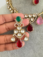 Multi Doublet Moissanite Polki Kundan Necklace, Victorian Indian Jewelry, Fusion Necklace, Wedding necklace, Pakistani Jewelry