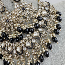 Black Antique Kundan necklace set/Kundan Necklace/Statement necklace/Indian/Punjabi Necklace/Pakistani Jewelry/Bridal necklace