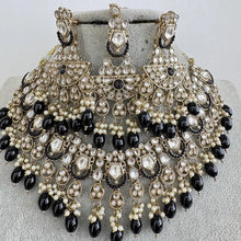 Black Antique Kundan necklace set/Kundan Necklace/Statement necklace/Indian/Punjabi Necklace/Pakistani Jewelry/Bridal necklace