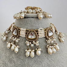 White Antique Uncut Kundan Necklace Set/Kundan Choker/Bollywood Jewelry/ Indian jewelry/ Pakistani necklace/ punjabi necklace indian wedding
