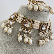 White Antique Uncut Kundan Necklace Set/Kundan Choker/Bollywood Jewelry/ Indian jewelry/ Pakistani necklace/ punjabi necklace indian wedding