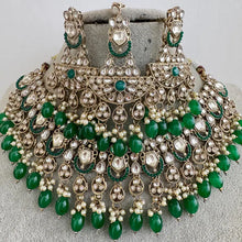 Emerald Antique Polki Kundan necklace set/Kundan Necklace/Statement necklace/Indian/Punjabi Necklace/Pakistani Jewelry/Bridal necklace/