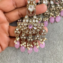 Lavender Antique Kundan Necklace Set/ Bollywood Jewelry/ Indian jewelry/ Pakistani necklace/Punjabi/bridal necklace/Indian wedding