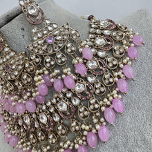 Lavender Antique Kundan Necklace Set/ Bollywood Jewelry/ Indian jewelry/ Pakistani necklace/Punjabi/bridal necklace/Indian wedding