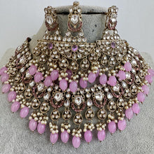 Lavender Antique Kundan Necklace Set/ Bollywood Jewelry/ Indian jewelry/ Pakistani necklace/Punjabi/bridal necklace/Indian wedding