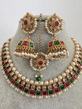 RubyGreen Antique Polki Kundan Necklace Antique necklace wedding jewelry Indian Jewelry Pakistani Jewelry Wedding necklace Bridal necklace