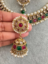 RubyGreen Antique Polki Kundan Necklace Antique necklace wedding jewelry Indian Jewelry Pakistani Jewelry Wedding necklace Bridal necklace