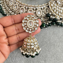 Green Kundan Necklace Set, Pearl Kundan necklace , Bollywood Jewelry, Indian Pakistani jewelry for wedding