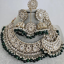 Green Kundan Necklace Set, Pearl Kundan necklace , Bollywood Jewelry, Indian Pakistani jewelry for wedding