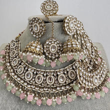 Mintpink Kundan Necklace Set, Pearl Kundan necklace , Bollywood Jewelry, Indian Pakistani jewelry for wedding