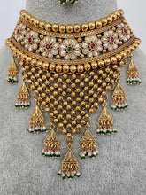 RubyGreen gold Polki Kundan choker Antique necklace wedding jewelry Indian Jewelry Pakistani Jewelry Wedding necklace Bridal necklace