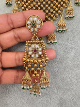 RubyGreen gold Polki Kundan choker Antique necklace wedding jewelry Indian Jewelry Pakistani Jewelry Wedding necklace Bridal necklace