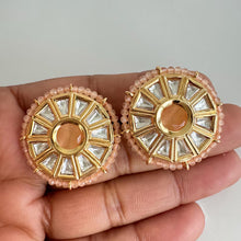 Moissanite Kundan Stud Earrings/ Indian Studs/ Green, Rani, Maroon Studs/ Indian Earrings/ Indian Jewelry/ Polki Studs/ Jadao Kundan/ Sabyas