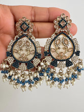 Antique Polki Kundan chandbali Indian Pakistani Earrings, Antique Long Earring With dull Gold Plating, Indian Pakistani wedding collection