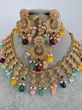 Navratan Gold Polki Kundan Necklace set/Statement Necklace Set/Indian Jewelry/Pakistani Jewelry set/Wedding necklace/Bridal necklace/Indian