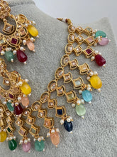 Navratan Gold Polki Kundan Necklace set/Statement Necklace Set/Indian Jewelry/Pakistani Jewelry set/Wedding necklace/Bridal necklace/Indian